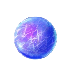 Crystal Ball bonus symbol showing glowing spherical orb with electric blue and purple magical energy and white lightning effects