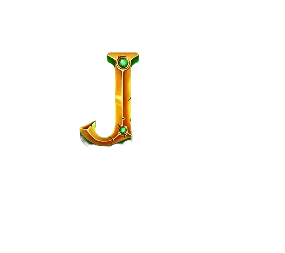 J symbol - stylized green letter with golden outline and decorative top